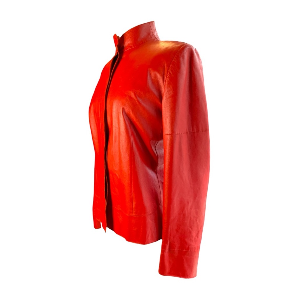 VALENTINO Vintage Red Lambskin Leather Jacket